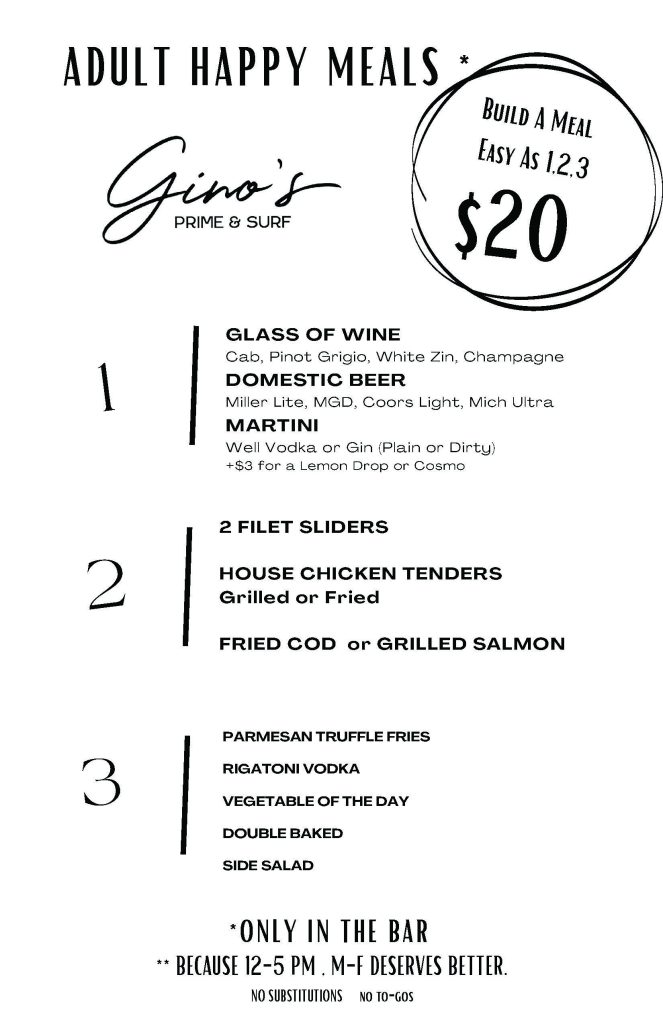 Ginos happy meals 6 22 25