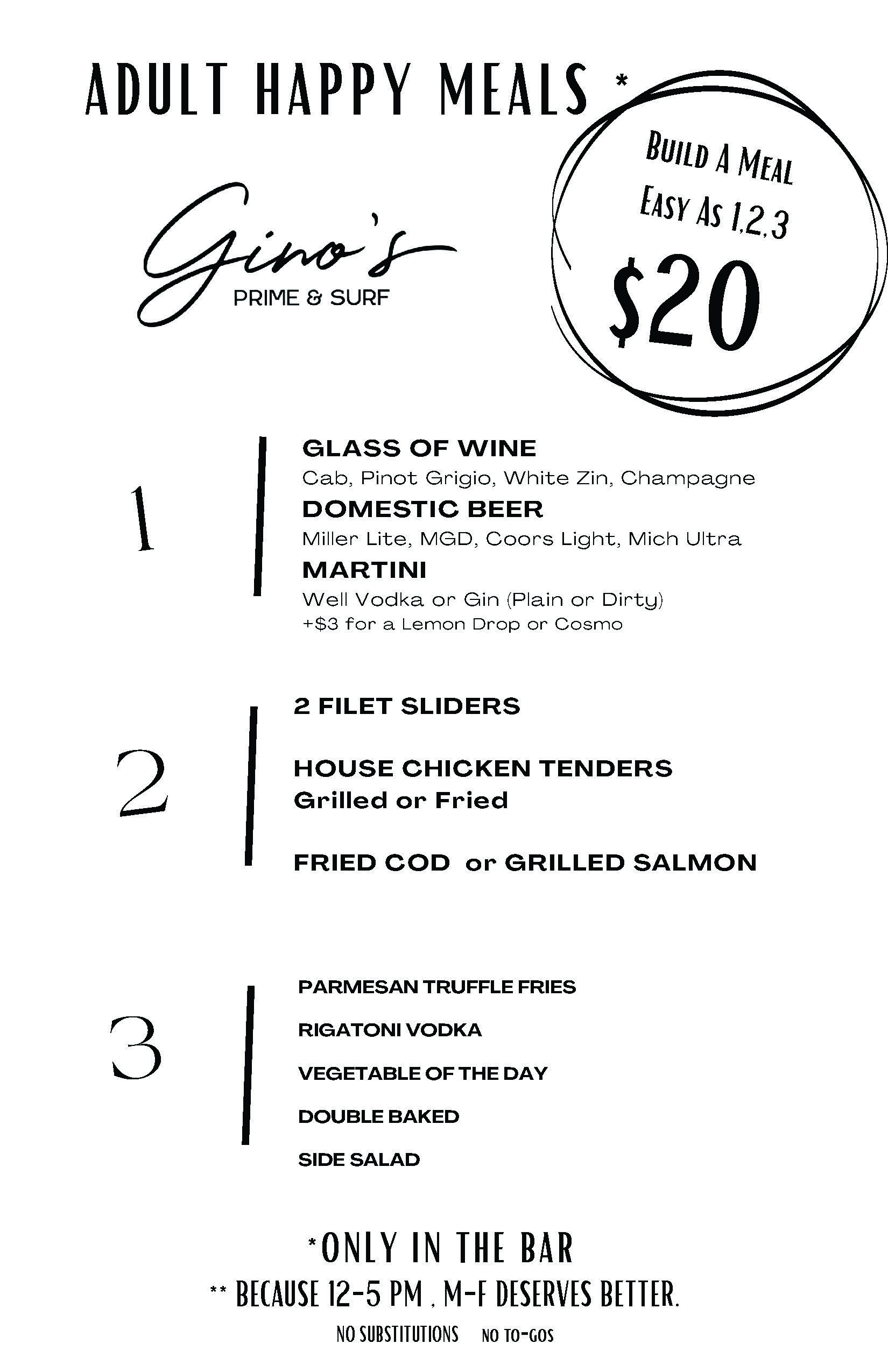 Ginos happy meals 6 22 25