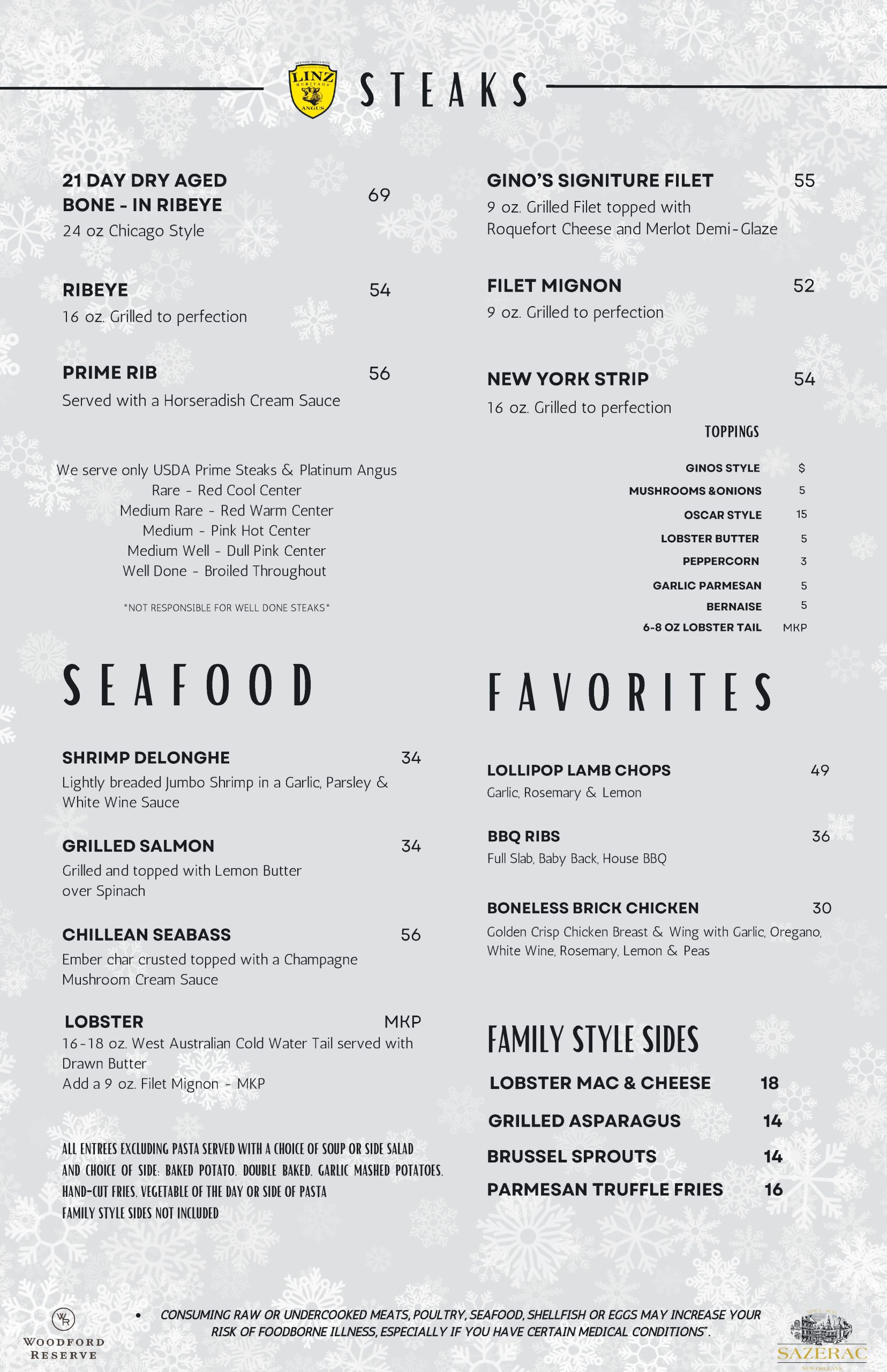 Christmas Eve Dinner at Gino's • Gino's Prime & Surf | Steakhouse ...